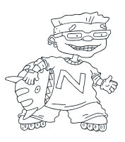 A coloring page of rocket power